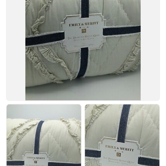 NWT Pottery Barn Teen Twin Diamond Ruffle Quilt